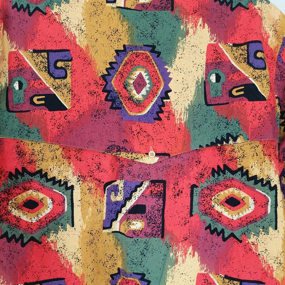 Wrangler Authentic Western Apparel Aztec Button Down Long-sleeved Shirt Size L - Picture 6 of 9